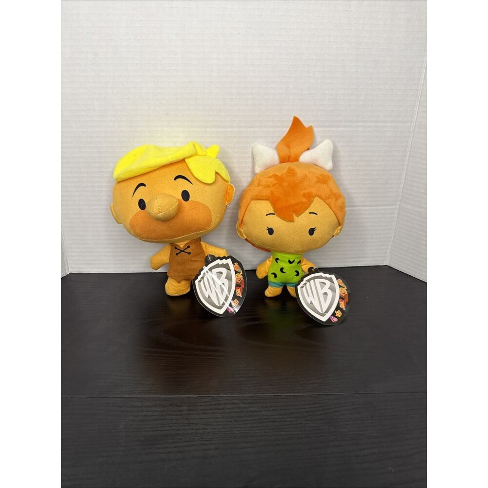 Toy Factory The Flintstones Pebbles 10" & Barney 8" Set Chibi Plush NWT NEW